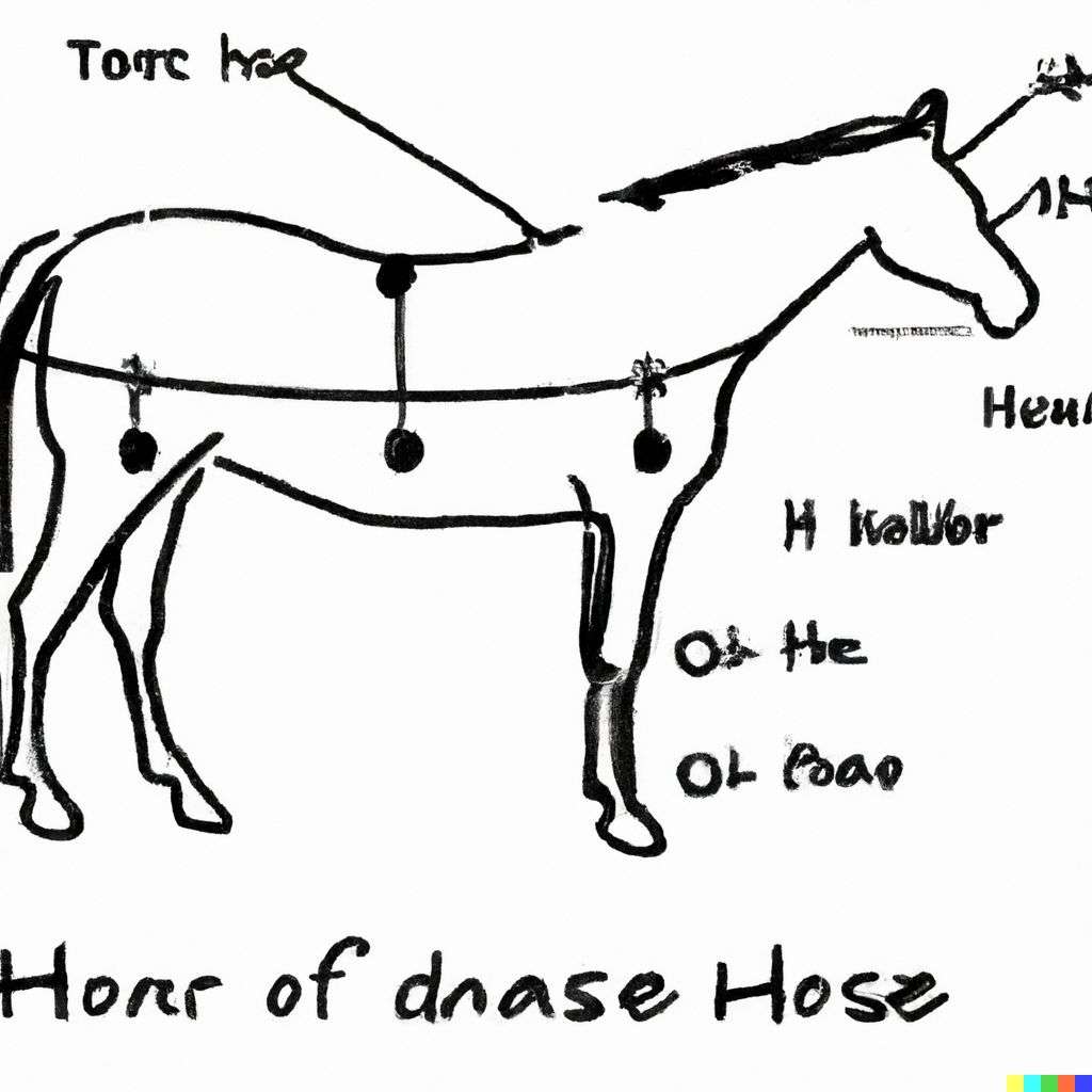 a horse, scientific diagram